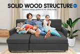 Sarantino 3-Seater Corner Sofa Bed Lounge Storage Chaise Couch Grey - Close-Up Angle