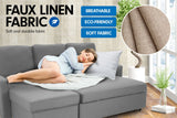 Sarantino 3-Seater Corner Sofa Bed Lounge Storage Chaise Couch L.Grey - Rear View