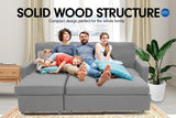 Sarantino 3-Seater Corner Sofa Bed Lounge Storage Chaise Couch L.Grey - Top-Down View