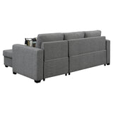 Fontana Pullout Sofa Bed with Storage Chaise Lounge  Sarantino - Grey - Close-Up Angle