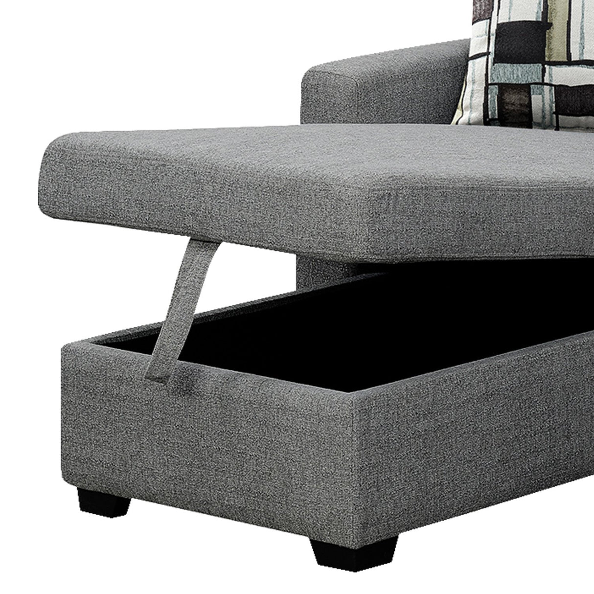 Fontana Pullout Sofa Bed with Storage Chaise Lounge  Sarantino - Grey