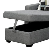 Fontana Pullout Sofa Bed with Storage Chaise Lounge  Sarantino - Grey - Low Angle