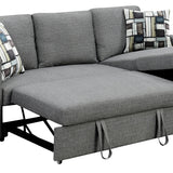 Fontana Pullout Sofa Bed with Storage Chaise Lounge  Sarantino - Grey - Extra Image