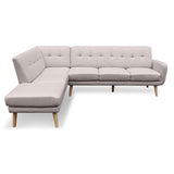 Sarantino Faux Linen Corner Sofa Lounge L-shaped Chaise Light Grey - Extra Image