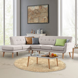 Sarantino Faux Linen Corner Sofa Lounge L-shaped Chaise Light Grey - Extra Image