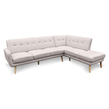 Sarantino Faux Linen Corner Sofa Lounge L-shaped Chaise Light Grey - Extra Image