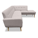 Sarantino Faux Linen Corner Sofa Lounge L-shaped Chaise Light Grey - Extra Image