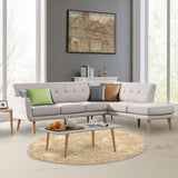 Sarantino Faux Linen Corner Sofa Lounge L-shaped Chaise Light Grey - Extra Image