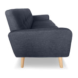 Sarantino 6-Seater Linen Sofa Set Couch Futon - Dark Grey - Rear View