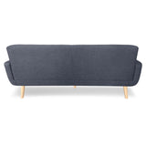 Sarantino 6-Seater Linen Sofa Set Couch Futon - Dark Grey - Close-Up Angle
