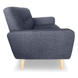 Sarantino 6-Seater Linen Sofa Set Couch Futon - Dark Grey - Extra Image