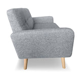 Sarantino 6-Seater Linen Sofa Set Couch Futon - Light Grey - Extra Image