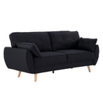 Sarantino 3 Seater Modular Linen Fabric Sofa Bed Couch Futon - Black