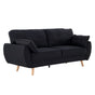 Sarantino 3 Seater Modular Linen Fabric Sofa Bed Couch Futon - Black