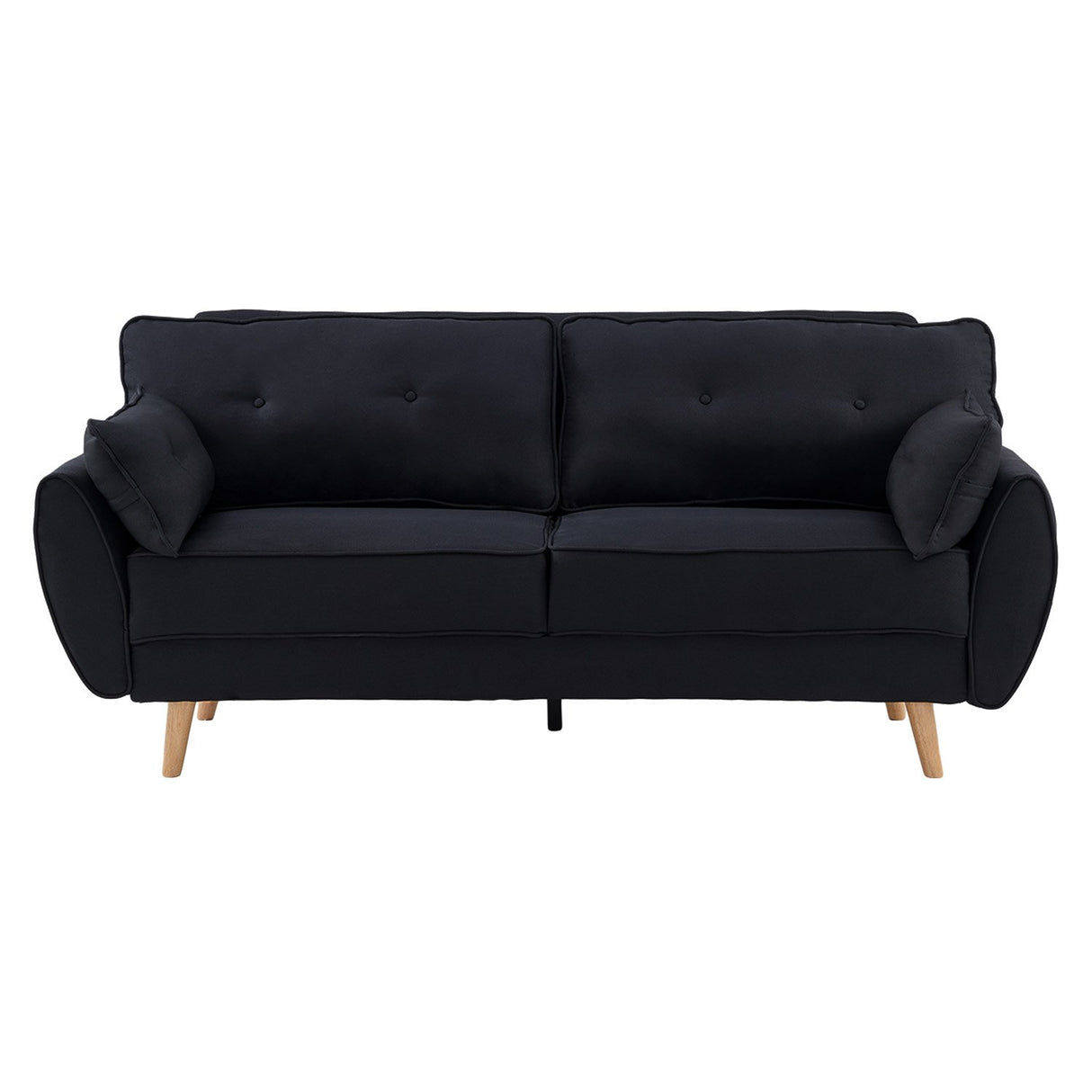 Sarantino 3 Seater Modular Linen Fabric Sofa Bed Couch Futon - Black