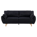 Sarantino 3 Seater Modular Linen Fabric Sofa Bed Couch Futon - Black