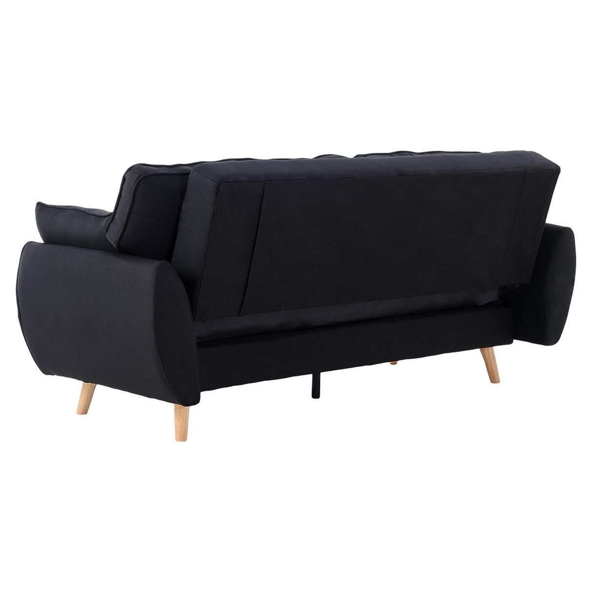 Sarantino 3 Seater Modular Linen Fabric Sofa Bed Couch Futon - Black