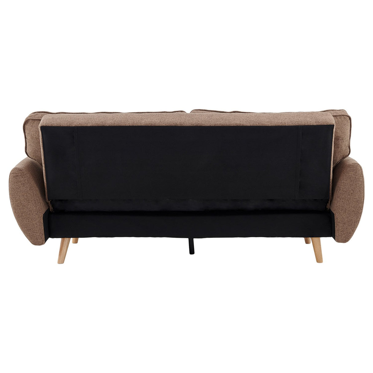 Sarantino 3 Seater Modular Linen Fabric Sofa Bed Couch Futon - Brown