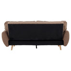 Sarantino 3 Seater Modular Linen Fabric Sofa Bed Couch Futon - Brown