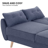 Sarantino 3 Seater Modular Linen Fabric Wood Sofa Bed Couch- Dark Grey