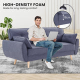 Sarantino 3 Seater Modular Linen Fabric Wood Sofa Bed Couch- Dark Grey