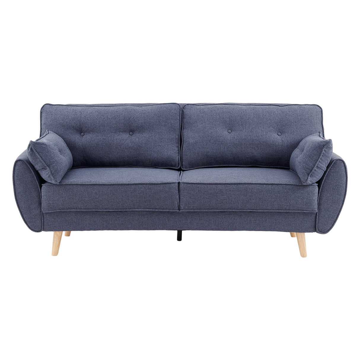 Sarantino 3 Seater Modular Linen Fabric Wood Sofa Bed Couch- Dark Grey