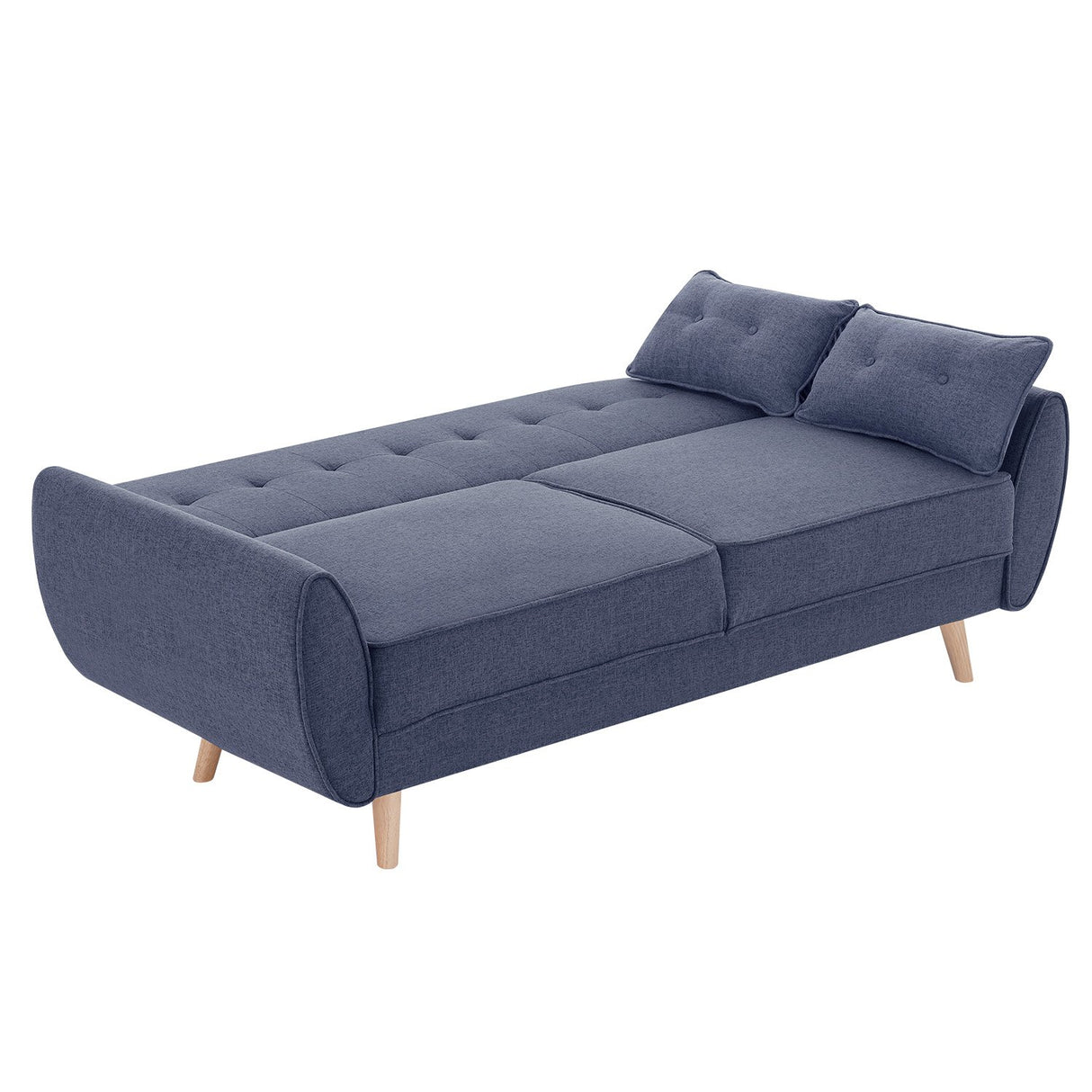 Sarantino 3 Seater Modular Linen Fabric Wood Sofa Bed Couch- Dark Grey