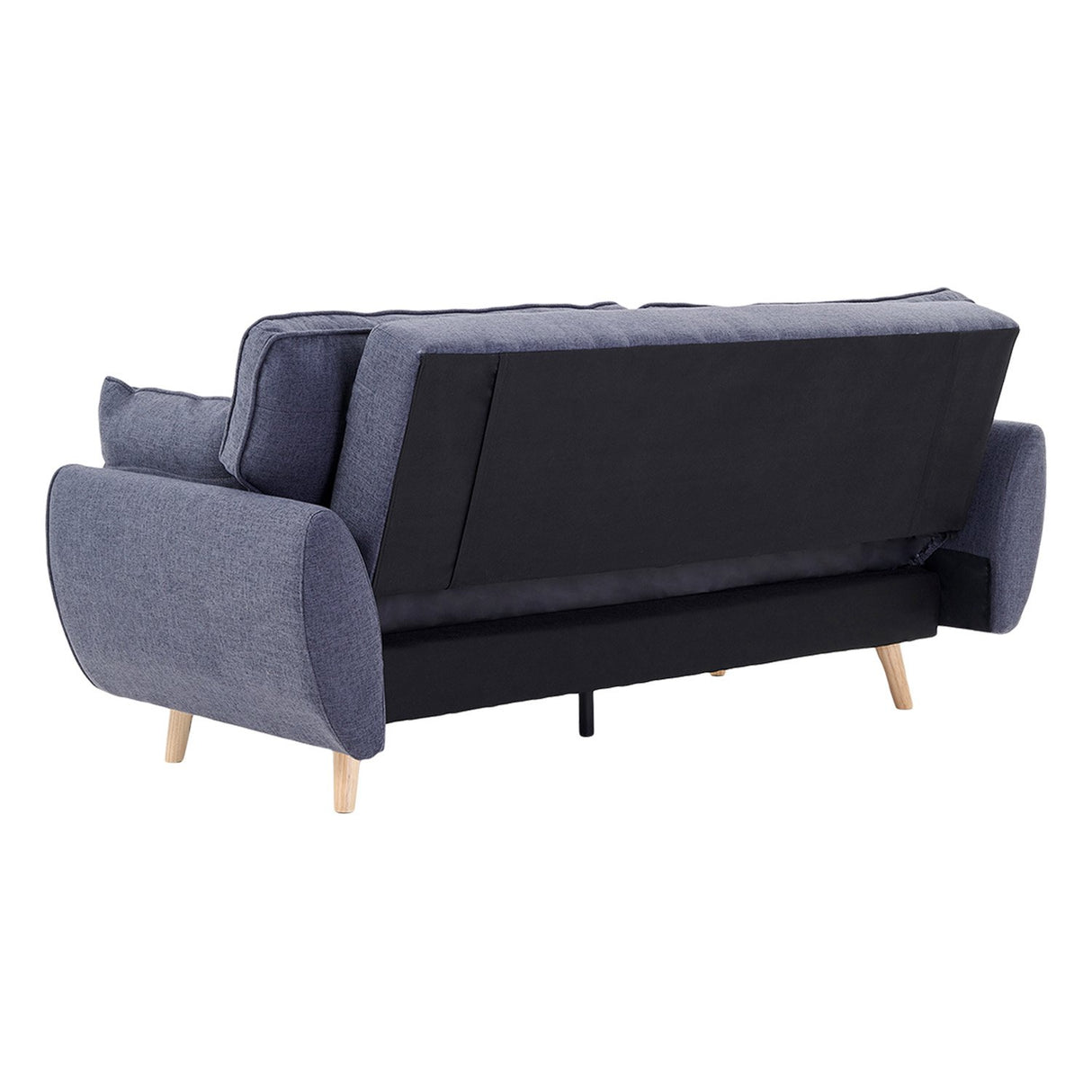 Sarantino 3 Seater Modular Linen Fabric Wood Sofa Bed Couch- Dark Grey