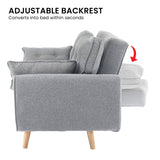 Elle Button-Tufted Fabric Sofa Bed w/ Cushions by Sarantino Light Grey - Extra Image