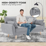 Elle Button-Tufted Fabric Sofa Bed w/ Cushions by Sarantino Light Grey - Extra Image