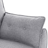 Elle Button-Tufted Fabric Sofa Bed w/ Cushions by Sarantino Light Grey - 45-Degree Angle