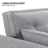Elle Button-Tufted Fabric Sofa Bed w/ Cushions by Sarantino Light Grey - Extra Image