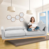 Sarantino 3 Seater Faux Velvet Sofa Bed Couch Furniture Light Grey - Extra Image