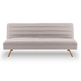 Sarantino 3 Seater Modular Linen Fabric Sofa Bed Couch Futon - Beige