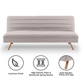 Sarantino 3 Seater Modular Linen Fabric Sofa Bed Couch Futon - Beige - Front View