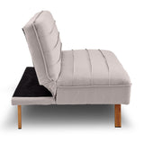 Sarantino 3 Seater Modular Linen Fabric Sofa Bed Couch Futon - Beige - 45-Degree Angle