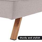 Sarantino 3 Seater Modular Linen Fabric Sofa Bed Couch Futon - Beige - Extra Image
