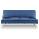 Sarantino 3 Seater Modular Linen Fabric Sofa Bed Couch - Dark Blue