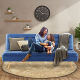 Sarantino 3 Seater Modular Linen Fabric Sofa Bed Couch - Dark Blue - Extra Image