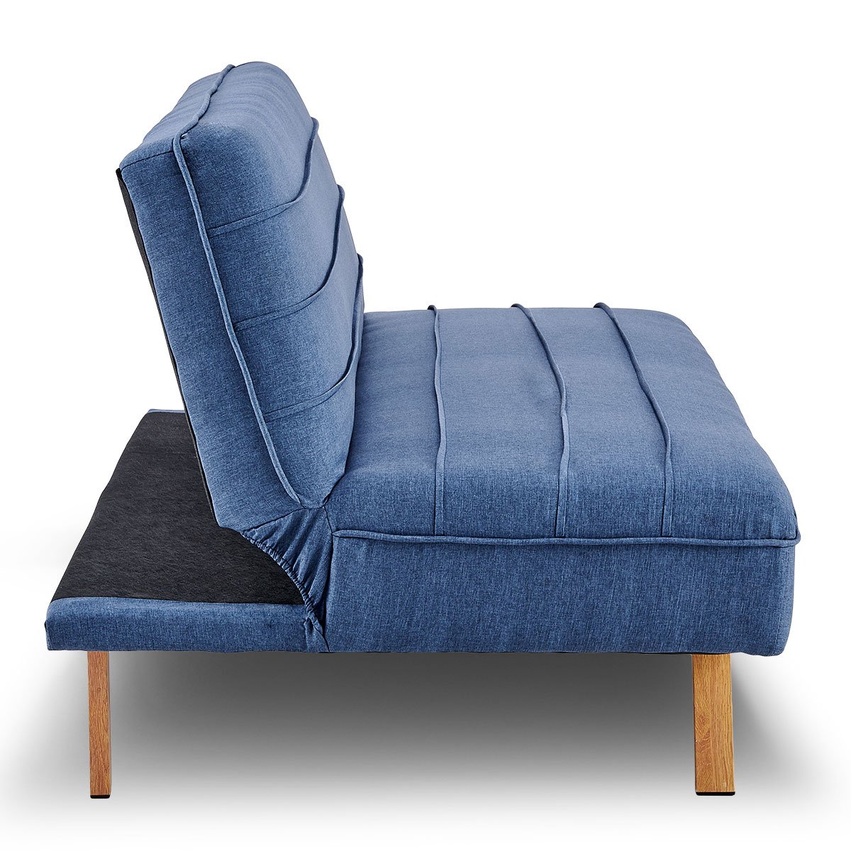 Sarantino 3 Seater Modular Linen Fabric Sofa Bed Couch - Dark Blue