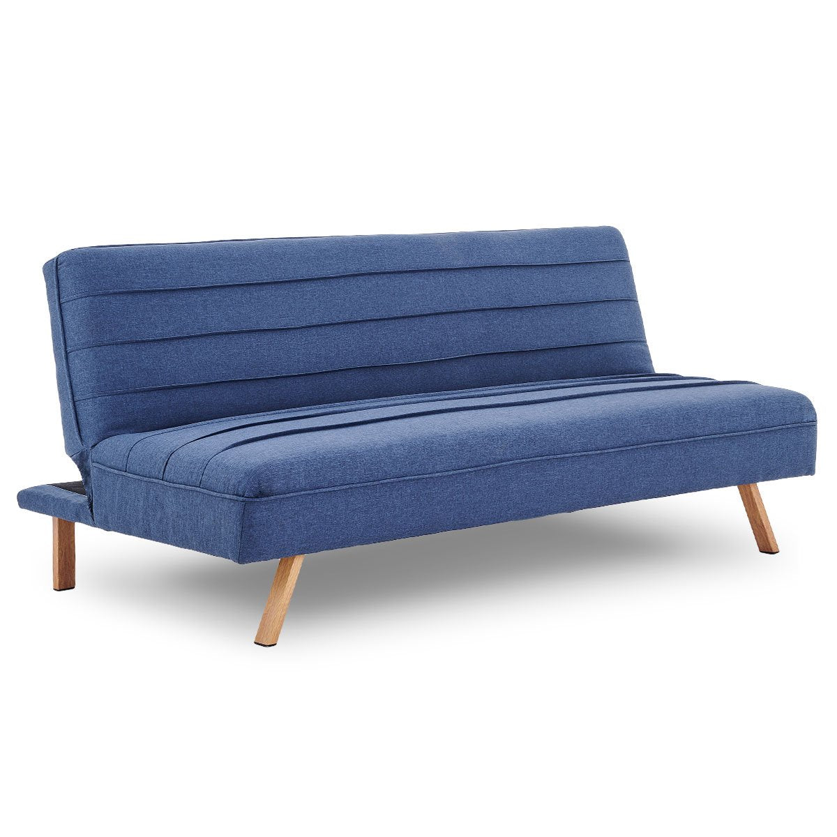 Sarantino 3 Seater Modular Linen Fabric Sofa Bed Couch - Dark Blue