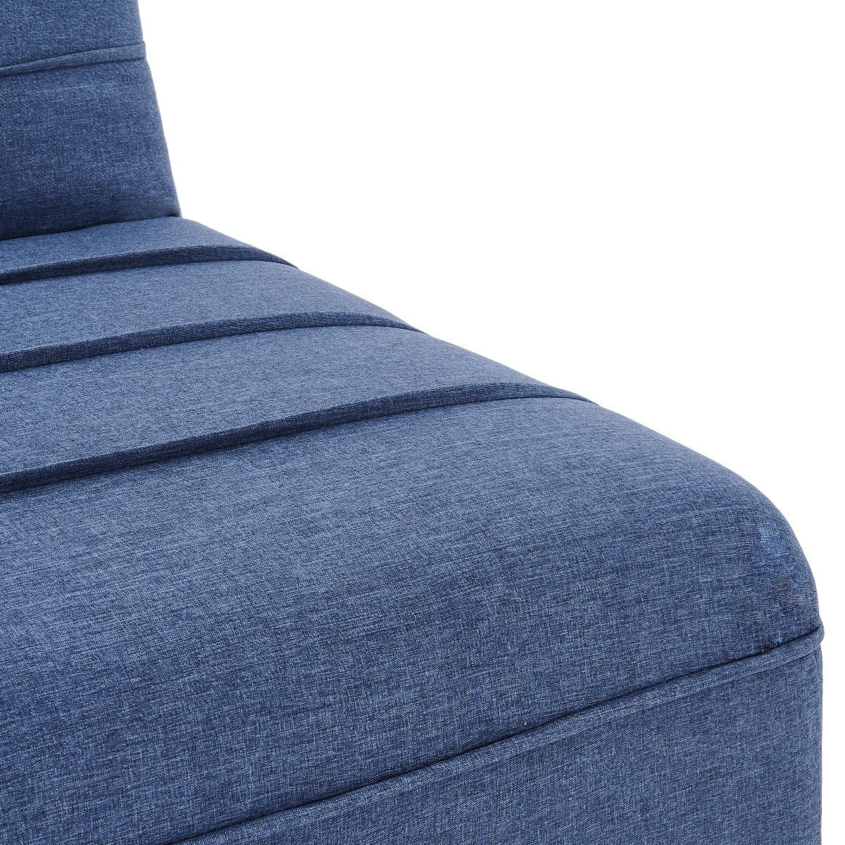 Sarantino 3 Seater Modular Linen Fabric Sofa Bed Couch - Dark Blue