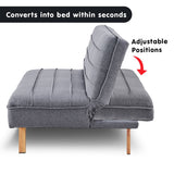 Sarantino 3 Seater Modular Linen Fabric Sofa Bed Couch - Dark Grey - Side View