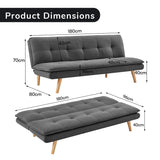 Sarantino 3 Seater Linen Sofa Bed Couch Lounge Futon - Dark Grey - Extra Image