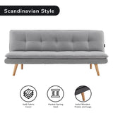 Sarantino 3 Seater Linen Couch Sofa Bed Lounge Futon - Light Grey - Extra Image
