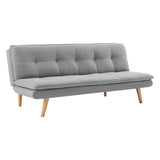 Sarantino 3 Seater Linen Couch Sofa Bed Lounge Futon - Light Grey - Extra Image