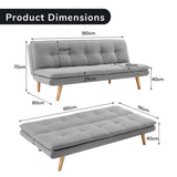 Sarantino 3 Seater Linen Couch Sofa Bed Lounge Futon - Light Grey - Extra Image