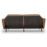 Sarantino Faux Velvet Tufted Sofa Bed Couch Futon - Brown - Extra Image