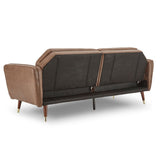 Sarantino Faux Velvet Tufted Sofa Bed Couch Futon - Brown - Extra Image