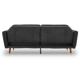 Sarantino Faux Velvet Tufted Sofa Bed Couch Futon - Black - Extra Image
